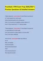 Prosthetic CPM Exam Prep 2026&sol;2027 &vert; Practice Questions & Detailed Answers &NewLine; &NewLine; &NewLine;