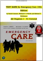 Test Bank for Conv Emergency Care &lpar;14th Edition&rpar; by Daniel Limmer - Graded A&plus; Comprehensive Exam Prep
