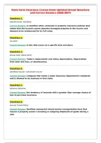 State Farm Insurance License Exam Updated Actual Questions&NewLine;and Correct Answers &lpar;2026-2027&rpar;