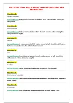 STATISTICS FINAL WGU ACADEMY EXPECTED QUESTIONS AND&NewLine;ANSWERS 2027