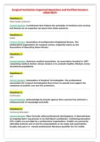 Surgical technician Expected Questions and Verified Answers&NewLine;&lpar;2026-2027&rpar;
