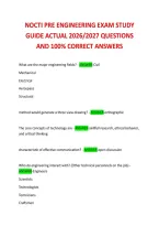 NOCTI PRE ENGINEERING EXAM STUDY GUIDE ACTUAL 2026&sol;2027 QUESTIONS AND 100&percnt; CORRECT ANSWERS