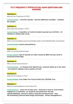 TCCC FREQUENTLY TESTED ACTUAL EXAM QUESTIONS AND&NewLine;ANSWERS