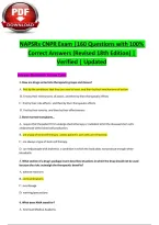 NAPSRx CNPR Exam &vert;160 Questions with 100&percnt; &NewLine;Correct Answers &lpar;Revised 18th Edition&rpar; &vert; &NewLine;Verified &vert; Updated