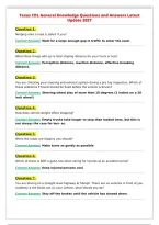 Texas CDL General Knowledge Questions and Answers Latest&NewLine;Update 2027