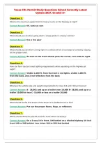Texas CDL Permit Study Questions Solved Correctly Latest&NewLine;Update 2027&comma; Graded A&plus;