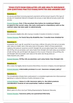 TEXAS STATE EXAM SIMULATOR LIFE AND HEALTH INSURANCE&NewLine;&lpar;200 QUESTIONS PRACTICE EXAM&rpar; EXPECTED AND ANSWERS 2027