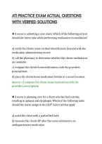 ATI PRACTICE EXAM ACTUAL QUESTIONS&NewLine;WITH VERIFIED SOLUTIONS&NewLine;