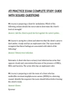 ATI PRACTICE EXAM COMPLETE STUDY GUIDE&NewLine;WITH SOLVED QUESTIONS