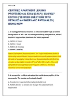 CERTIFIED APARTMENT LEASING &NewLine;PROFESSIONAL EXAM &lpar;CALP&rpar; &vert; 2026&sol;2027 &NewLine;EDITION &vert; VERIFIED QUESTIONS WITH &NewLine;DETAILED ANSWERS AND RATIONALES &vert; &NewLine;BRAND NEW&excl;