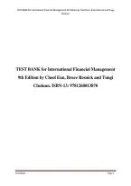 Test Bank for International Financial Management 9th Edition by Cheol Eun&comma; Bruce G&period; Resnick ISBN 978-1260013870