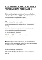 ATI RN FUNDAMENTALS PROCTORED EXAM 3&NewLine;FULLY SOLVED EXAM PAPER GRADED A&plus;