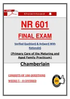 NR-602 Primary Care of the Maturing and Aged Family Practicum &ndash; Chamberlain Course Overview & Study Guide