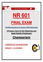 NR-602 Primary Care of the Maturing and Aged Family Practicum &ndash; Chamberlain Course Overview & Study Guide