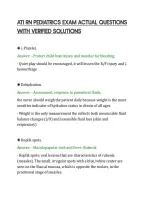 ATI RN PEDIATRICS EXAM ACTUAL QUESTIONS&NewLine;WITH VERIFIED SOLUTIONS