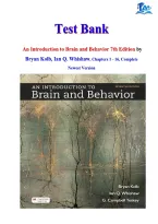 Test Bank For An Introduction to Brain and Behavior by Bryan Kolb&comma; Ian Whishaw&comma; G&period; Teskey ISBN 978-1319254384