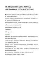 ATI RN PEDIATRICS EXAM PRACTICE&NewLine;QUESTIONS AND DETAILED SOLUTIONS