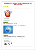 WATER PROPERTIES&comma; OF WATER ACTUAL EXAM QUESTIONS WITH&NewLine;DETAILED ANSWERS&NewLine;
