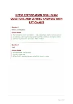 ILETSB CERTIFICATION FINAL EXAM QUESTIONS AND VERIFIED ANSWERS WITH RATIONALES