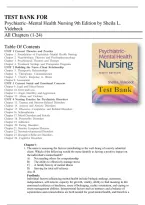Test Bank For Psychiatric-Mental Health Nursing 9th Edition by Sheila L&period; Videbeck ISBN 9781975184773 Chapters&lpar;1 to 24&rpar;