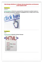 Web Design WebXam 1-3 Master Review Questions and Answers&NewLine;Latest Update 2027