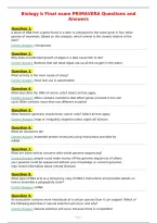 Biology b Final exam PRIMAVERA Questions and&NewLine;Answers