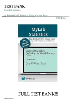 Test bank for Essential Statistics&comma; 3rd Edition&comma; Robert N&period; Gould&comma; Colleen Ryan&comma; Rebecca Wong