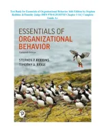 Test Bank for Essentials of Organizational Behavior 16th Edition by Stephen &NewLine;Robbins &Timothy Judge ISBN 978-0135353745 Chapter 1-16 &vert; Complete &NewLine;Guide A&plus;
