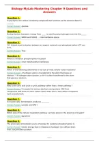 Biology MyLab Mastering Chapter 9 Questions and&NewLine;Answers