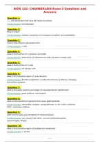 BIOS 242- CHAMBERLAIN Exam 3 Questions and&NewLine;Answers