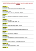 BIOS255 Exam 2 Review&colon; Blood Vessels and Lymphatic&NewLine;System