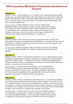 UTK Accounting 200 Exam 4&sol; Final Exam Questions and&NewLine;Answers