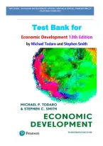 Test Bank &ndash; Economic Development 13th Ed&period; &lpar;Todaro & Smith&rpar;  Verified PDF  15 Chapters Complete