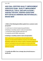 ASQ CQIA -CERTIFIED QUALITY IMPROVEMENT &NewLine;ASSOCIATE EXAM - QUALITY IMPROVEMENT &NewLine;PRINCIPLES&comma; TOOLS&comma; AND APPLICATIONS &vert; &NewLine;2026&sol;2027 EDITION &vert; VERIFIED QUESTIONS &NewLine;WITH DETAILED ANSWERS AND RATIONALES &vert; &NewLine;BRAND NEW&excl;