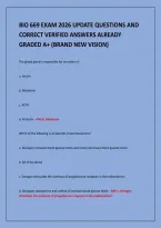 BIO 669 EXAM 2026 UPDATE QUESTIONS AND&NewLine;CORRECT VERIFIED ANSWERS ALREADY&NewLine;GRADED A&plus; &lpar;BRAND NEW VISION&rpar;