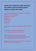 BIO 669 QUIZ 1 EXAM 2026 UPDATE QUESTIONS&NewLine;AND CORRECT VERIFIED ANSWERS ALREADY&NewLine;GRADED A&plus; &lpar;BRAND NEW VISION&rpar;