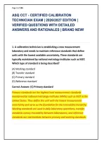 ASQ CCT - CERTIFIED CALIBRATION &NewLine;TECHNICIAN EXAM &vert; 2026&sol;2027 EDITION &vert; &NewLine;VERIFIED QUESTIONS WITH DETAILED &NewLine;ANSWERS AND RATIONALES &vert; BRAND NEW&excl;