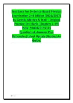 Test Bank For Evidence-Based Physical Examination 2nd Edition Practice Questions & Answers &vert; Chapters 1&ndash;29 &vert; Gawlik&comma; Melnyk & Teall &vert; ISBN 9780826155313 Latest Update 2026&vert;2027 Complete Guide&period;