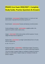 PRAXIS Core Exam 2026&sol;2027 &vert; Complete &NewLine;Study Guide&comma; Practice Questions & Answers &NewLine; &NewLine; &NewLine;