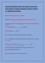 NUR 509 MIDTERM EXAM 2026 UPDATE QUESTIONS&NewLine;AND CORRECT VERIFIED ANSWERS ALREADY GRADED&NewLine;A&plus; &lpar;BRAND NEW VISION&rpar;