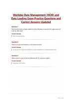 Workday Data Management &lpar;HCM&rpar; and Data Loading Exam Practice Questions and Correct Answers Updated