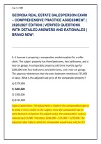 GEORGIA REAL ESTATE SALESPERSON EXAM&NewLine;&ndash; COMPREHENSIVE PRACTICE ASSESSMENT &vert; &NewLine;2026&sol;2027 EDITION &vert; VERIFIED QUESTIONS &NewLine;WITH DETAILED ANSWERS AND RATIONALES &vert; &NewLine;BRAND NEW&excl;