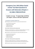 Emergency Care 14th Edition Practice Questions & Answers &vert; Chapters 1&ndash;41 &vert; Limmer&comma; O'Keefe & Dickinson &vert; ISBN 9780135379134