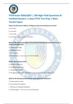 PTCB Exam 2026&sol;2027 &vert; 100 High-Yield Questions & Verified Answers &vert; Latest PTCE Test Prep &vert; Most Tested Topics 