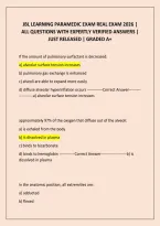 JBL LEARNING PARAMEDIC EXAM REAL EXAM 2026 &vert; ALL QUESTIONS WITH EXPERTLY VERIFIED ANSWERS &vert; JUST RELEASED &vert; GRADED A&plus;