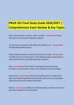&NewLine;PNUR 101 Final Study Guide 2026&sol;2027 &vert; &NewLine;Comprehensive Exam Review & Key Topics &NewLine;