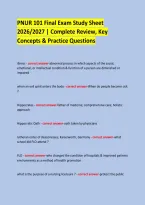PNUR 101 Final Exam Study Sheet &NewLine;2026&sol;2027 &vert; Complete Review&comma; Key Concepts & Practice Questions &NewLine; &NewLine;