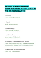 AWHONN INTERMEDIATE FETAL&NewLine;MONITORING EXAMS SET FULL QUESTIONS&NewLine;AND COMPLETE SOLUTIONS