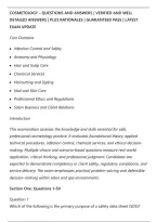 COSMETOLOGY &ndash; QUESTIONS AND ANSWERS &vert; VERIFIED AND WELL&NewLine;DETAILED ANSWERS &vert; PLUS RATIONALES &vert; GUARANTEED PASS &vert; LATEST&NewLine;EXAM UPDATE