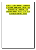 Medical-Surgical Nursing 8th Edition Practice Questions & Answers &vert; Linton & Matteson &vert; Chapters 1&ndash;63 &vert; 2026
